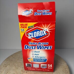 Clorox Triple Action Dust Wipes 54 Ct Value Pack Bleach Free Dry Wipes Open Box